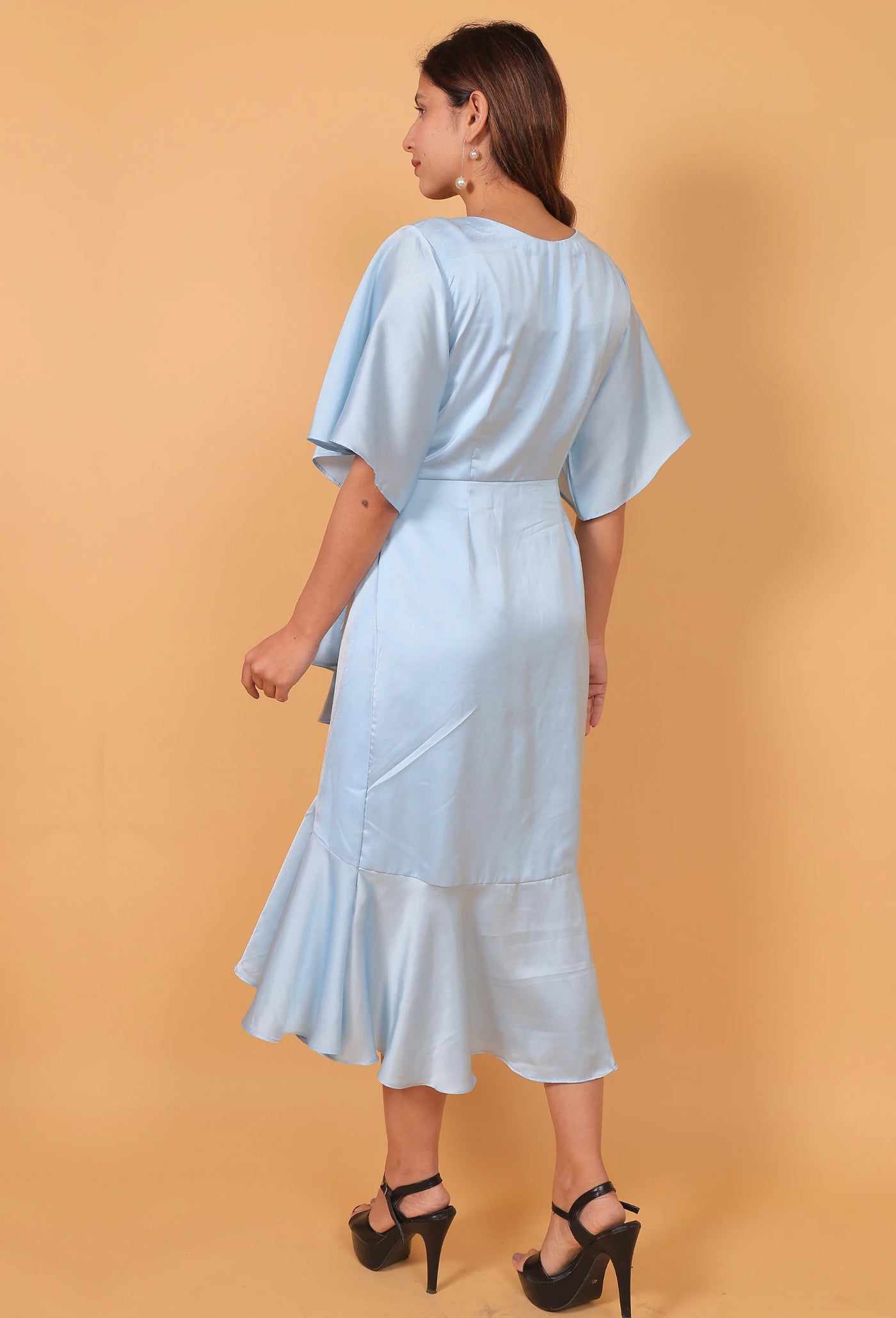 Drape Sky - Ruffle Drape Dress